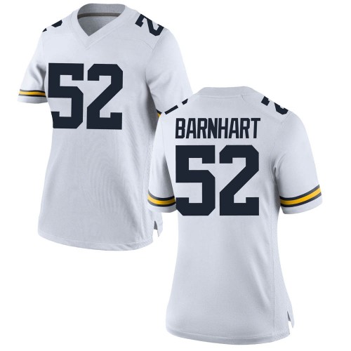 Karsen Barnhart Michigan Wolverines Women's NCAA #52 White Game Brand Jordan College Stitched Football Jersey CHJ0354ES